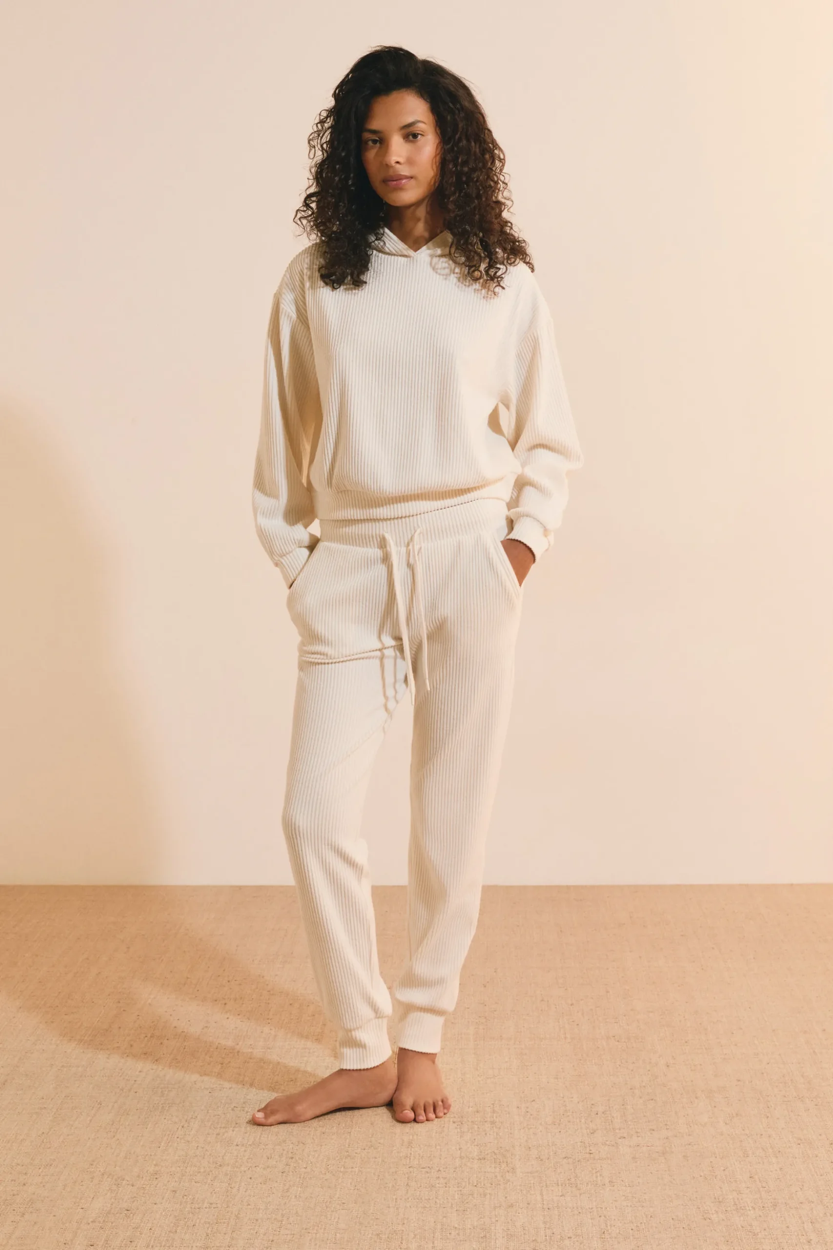 Sweatshirt de pyjama en velours côtelé