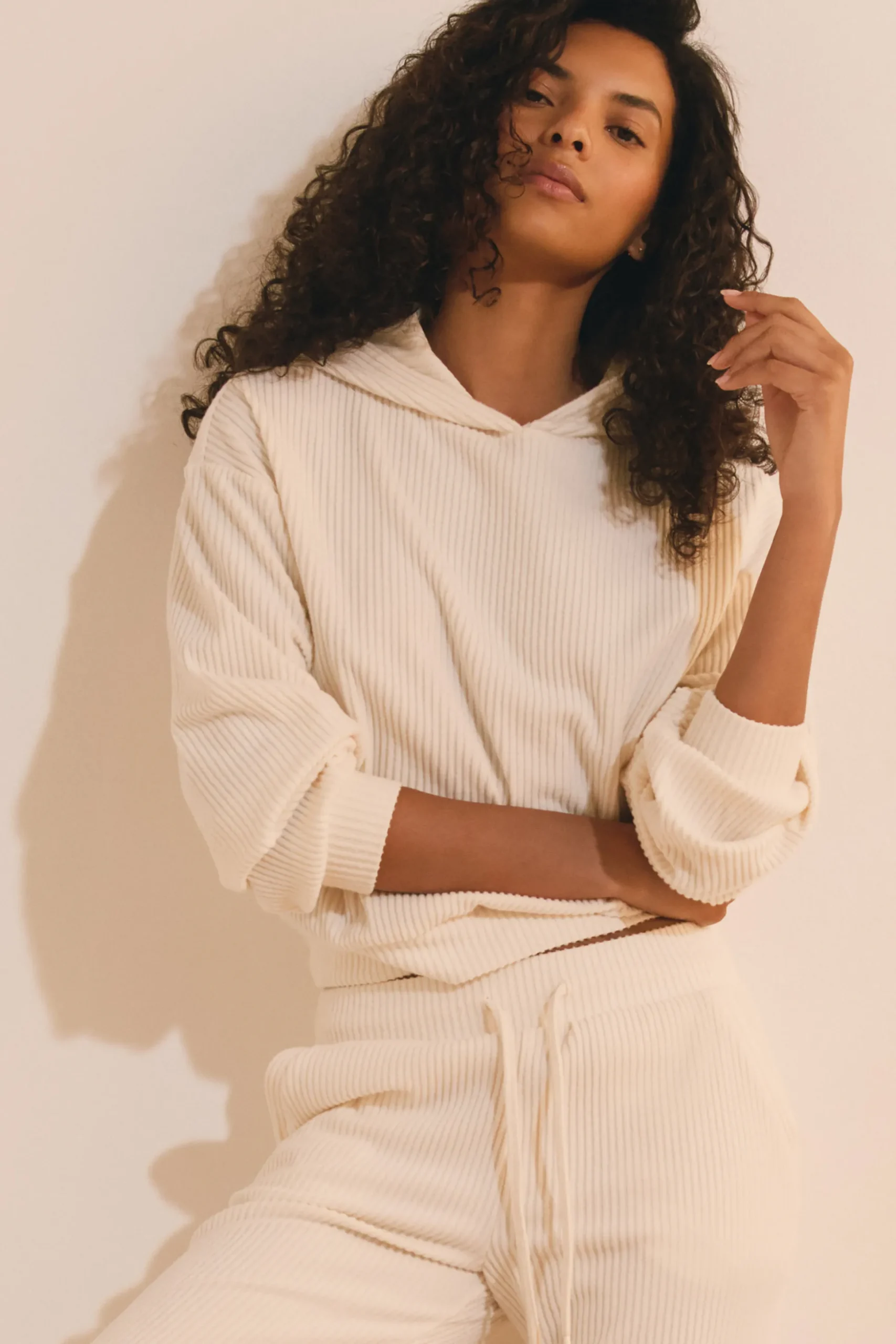 Sweatshirt de pyjama en velours côtelé