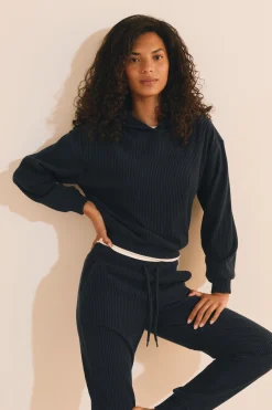 Sweatshirt de pyjama en velours côtelé