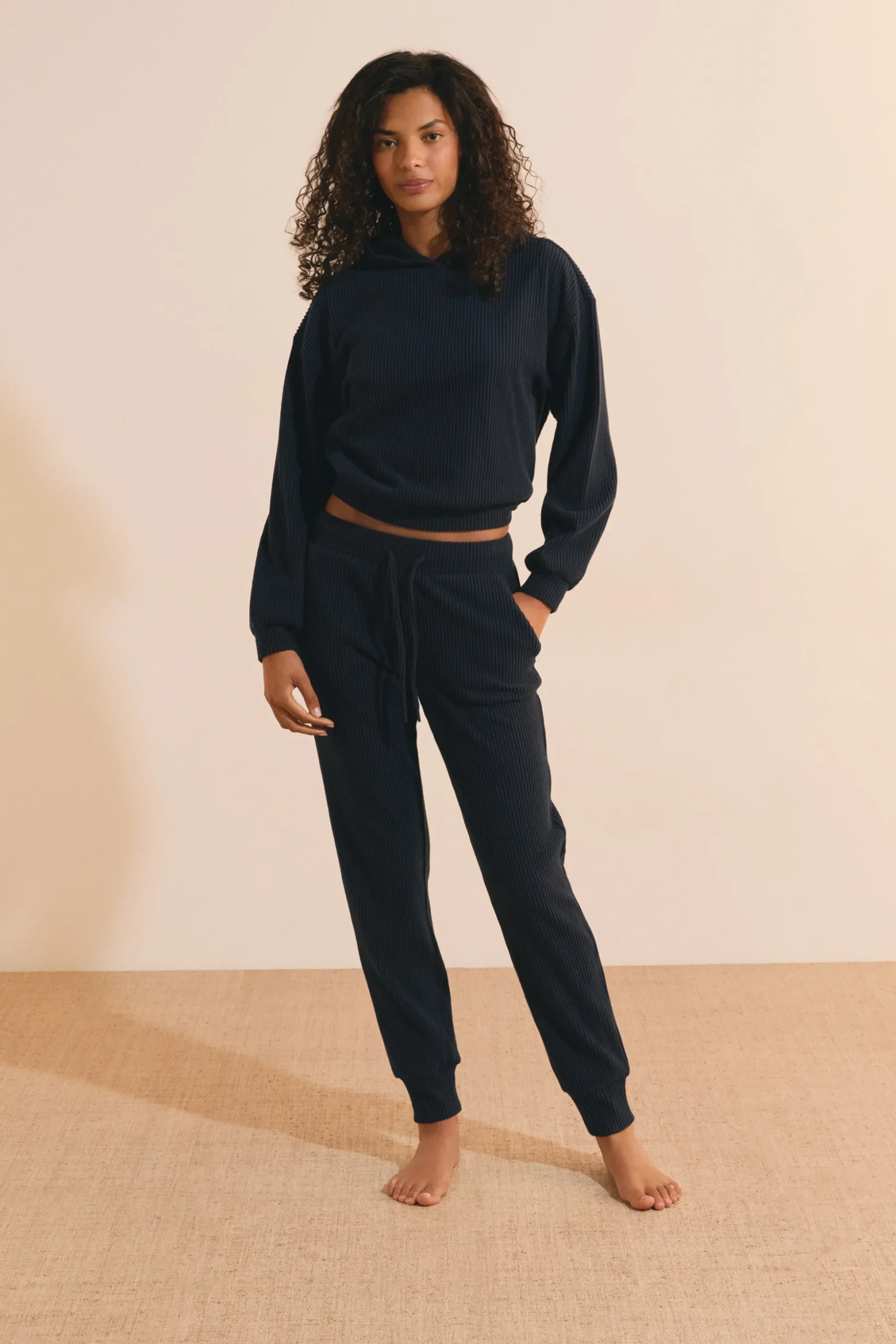 Sweatshirt de pyjama en velours côtelé