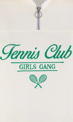 Sweatshirt en coton avec écriture "tennis club"