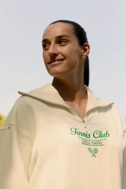 Sweatshirt en coton avec écriture "tennis club"