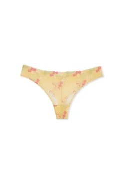 Tanga avec motifs fruits brodés