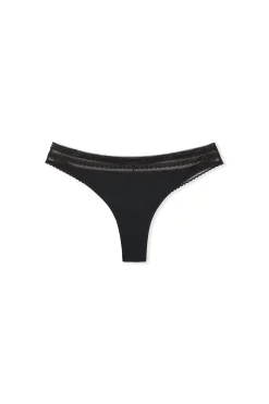 Tanga en microfibre avec détails en dentelle