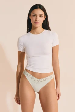 Tanga en microfibre et dentelle
