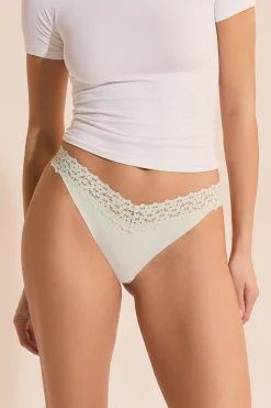Tanga en microfibre et dentelle