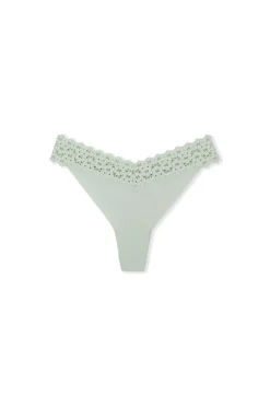 Tanga en microfibre et dentelle