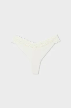 Tanga en microfibre et dentelle