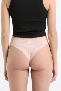 Tanga en microfibre sans couture à motifs