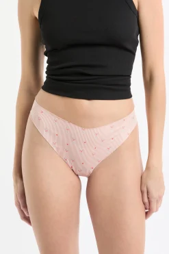 Tanga en microfibre sans couture à motifs