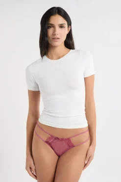 Tanga en tulle et dentelle