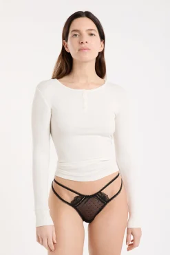 Tanga en tulle et dentelle
