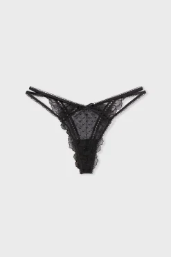 Tanga en tulle et dentelle