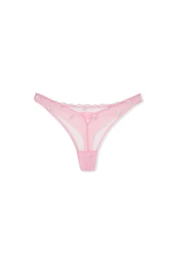 Tanga en tulle à motifs