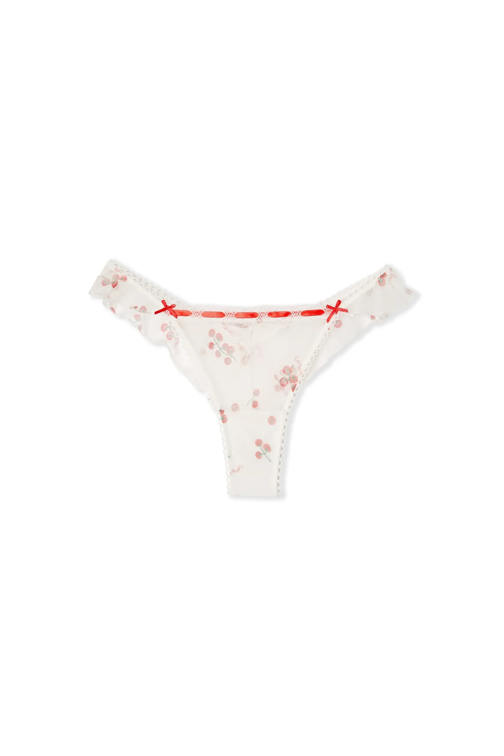 Tanga en tulle à motifs
