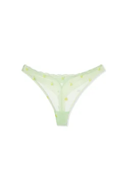 Tanga en tulle à motifs