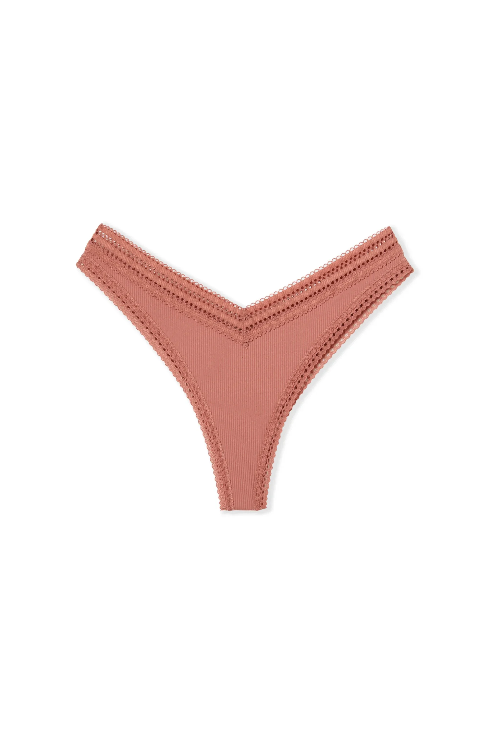 Tanga V-shape en microfibre et dentelle