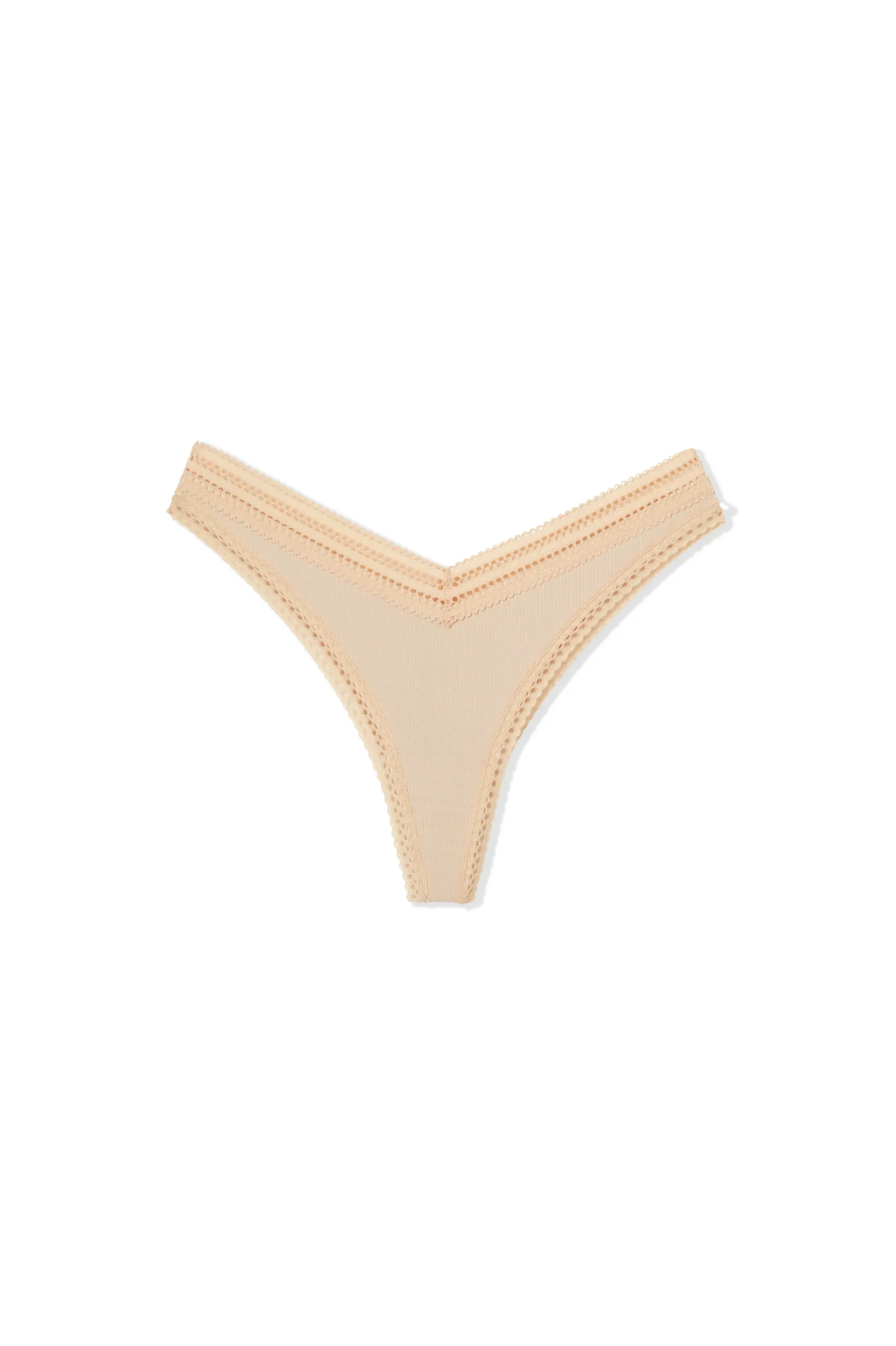 Tanga V-shape en microfibre et dentelle