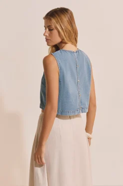 Top court sans manches en jean