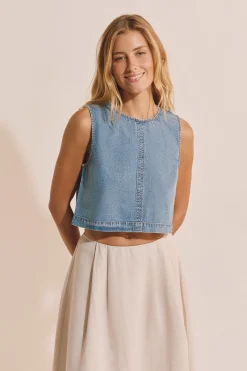 Top court sans manches en jean