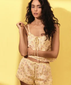 Top de pyjama imprimé à fleurs