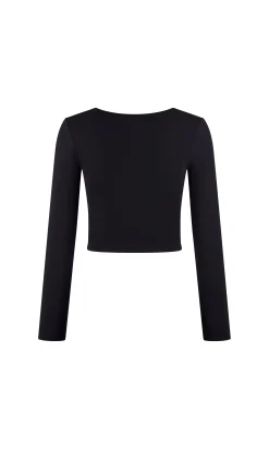 Top à encolure carrée en microfibre