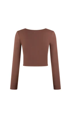 Top à encolure carrée en microfibre