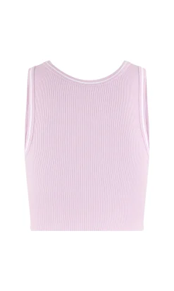 Top en microfibre avec brassière intégrée effet côtelé