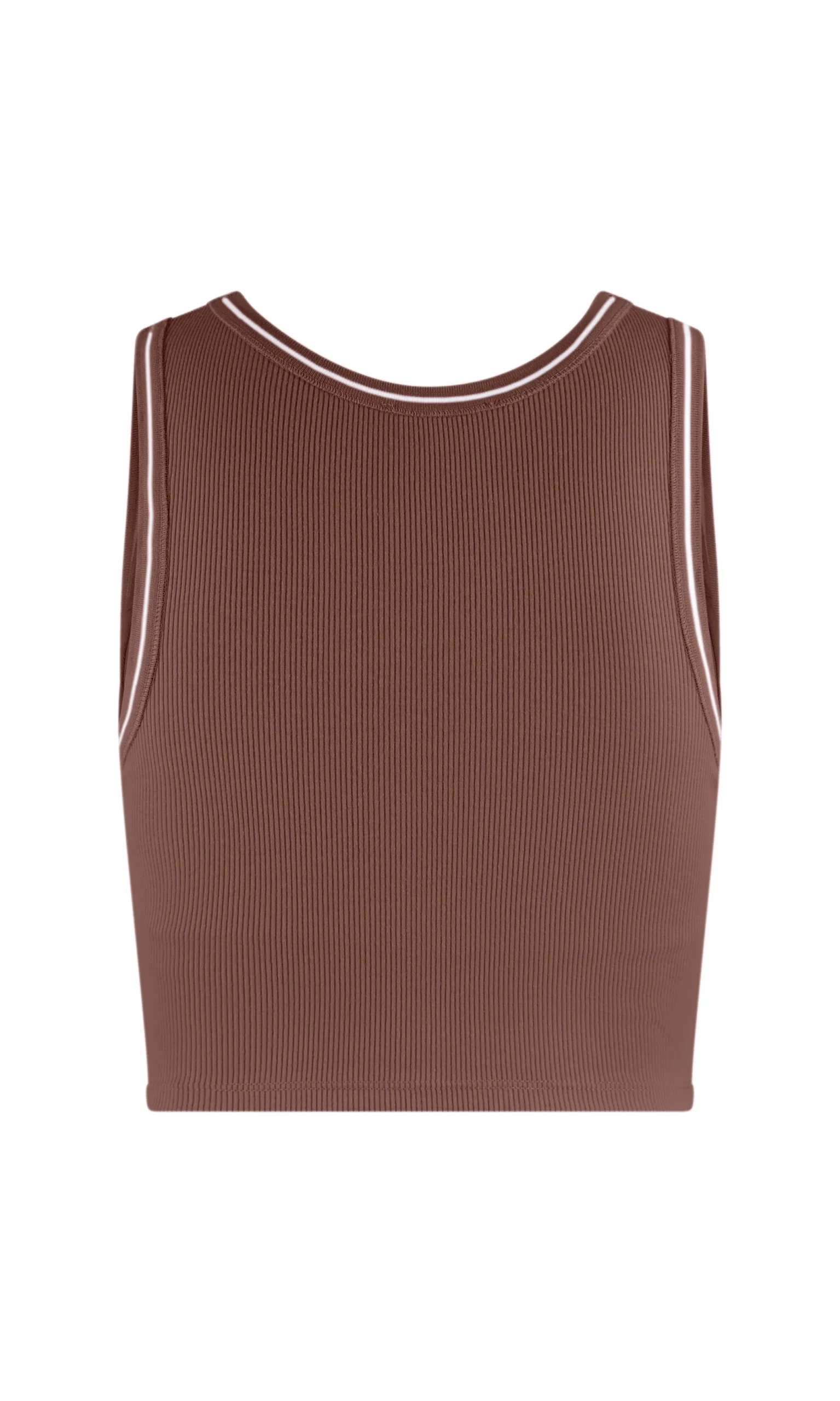 Top en microfibre avec brassière intégrée effet côtelé