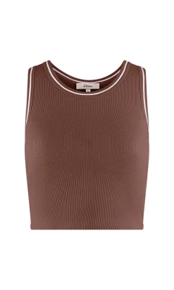Top en microfibre avec brassière intégrée effet côtelé