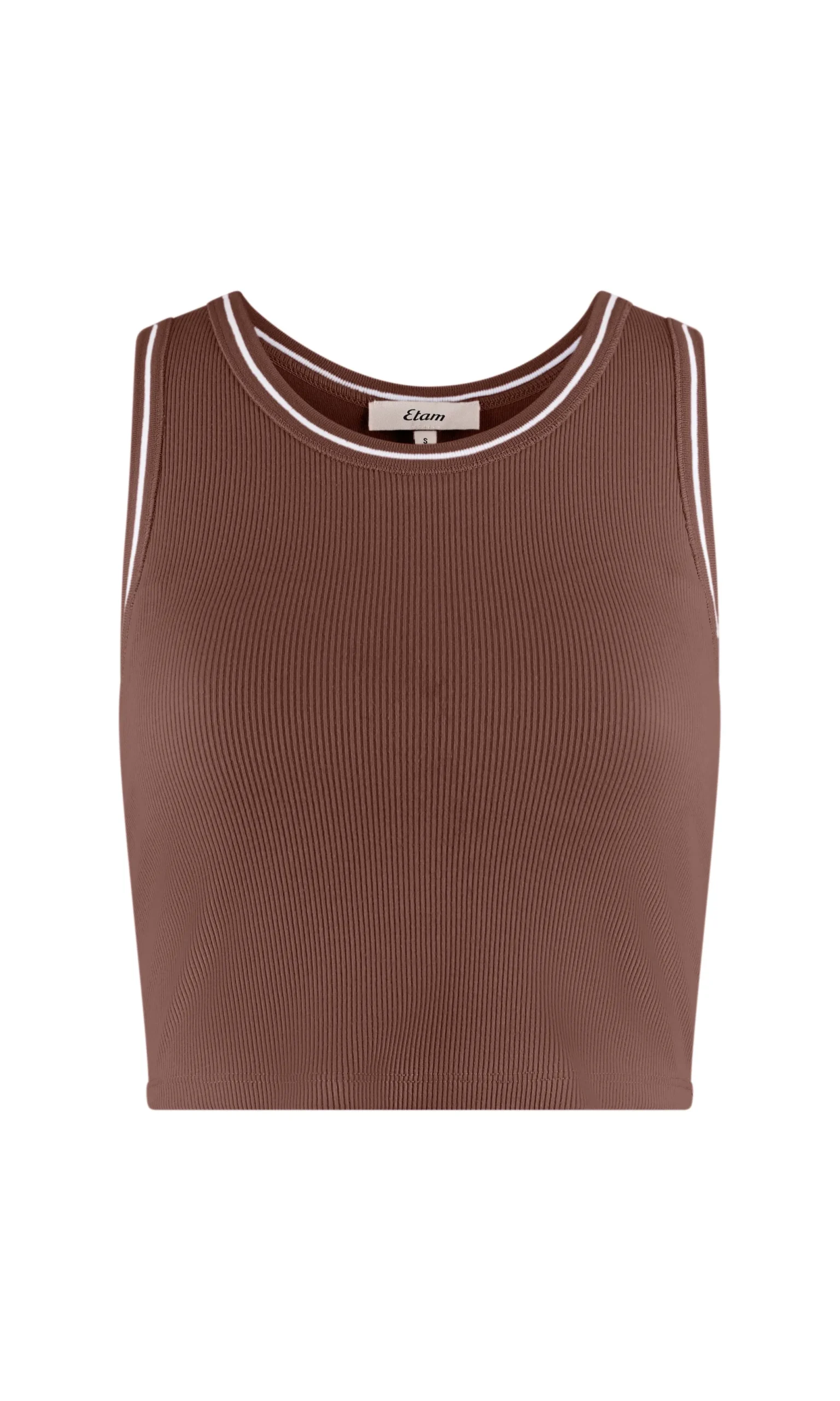 Top en microfibre avec brassière intégrée effet côtelé