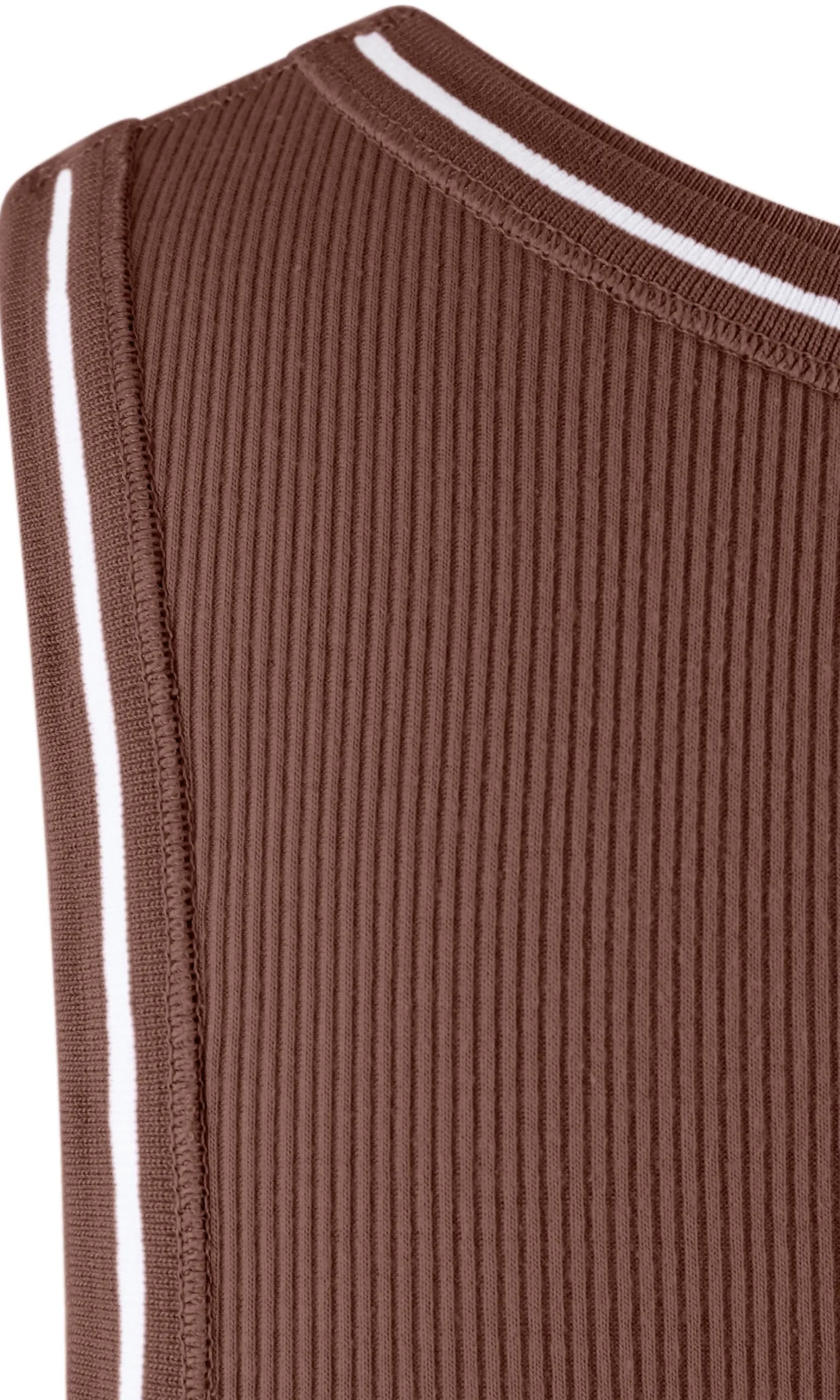 Top en microfibre avec brassière intégrée effet côtelé