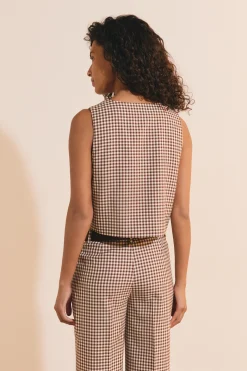 Top nouable à carreaux