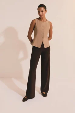 Top sans manches avec boutons