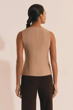 Top sans manches avec boutons
