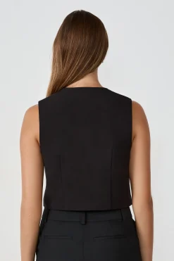 Top sans manches court avec boutons