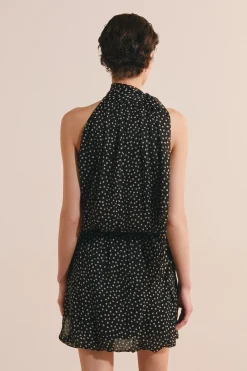 Top sans manches à pois