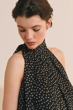 Top sans manches à pois