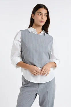 Top sans manches à rayures