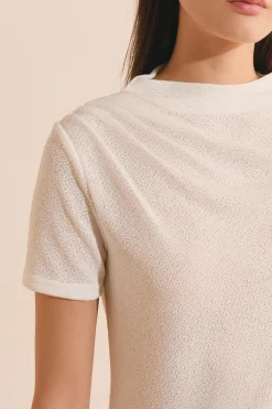 Top texturé détail drappé
