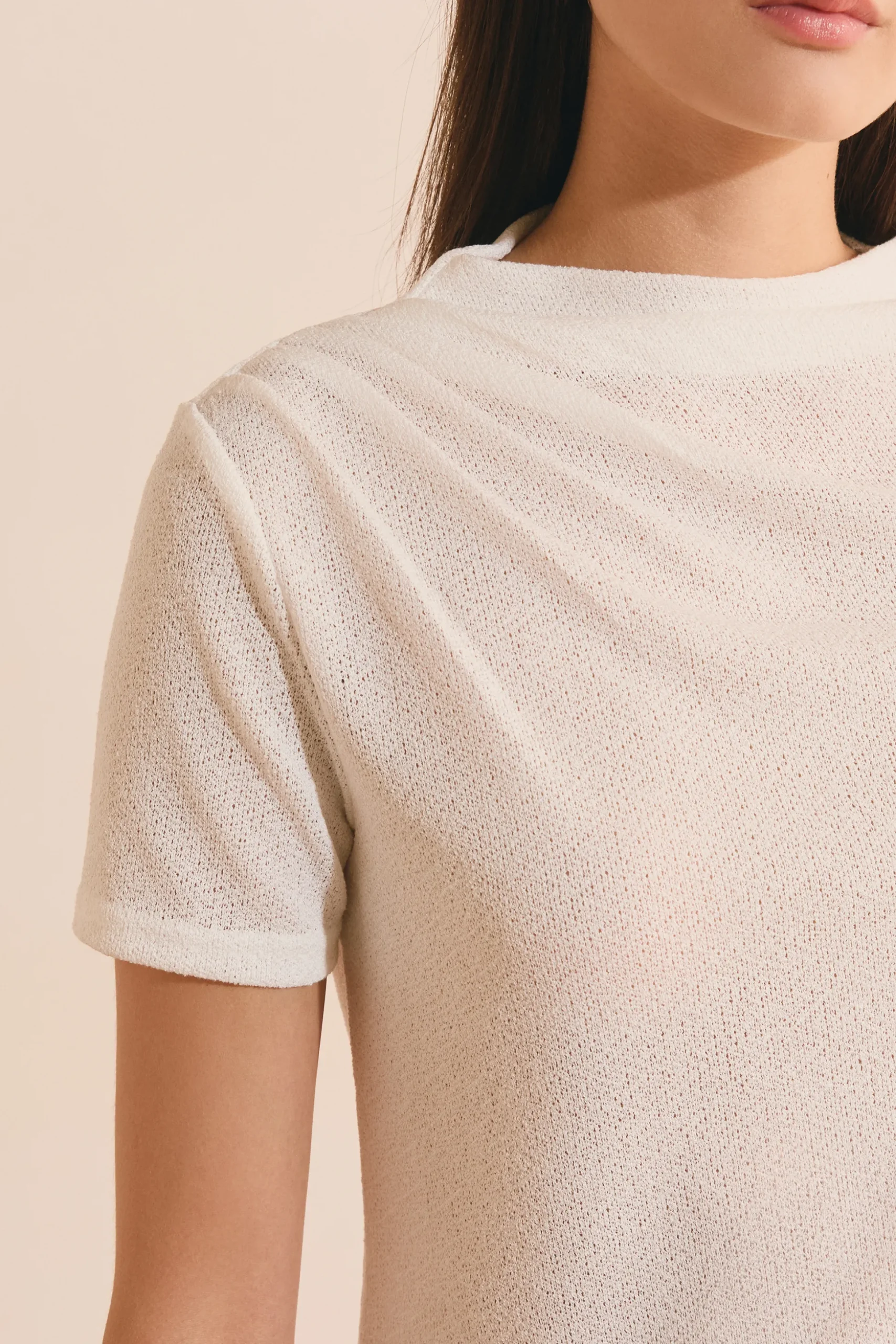 Top texturé détail drappé