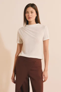Top texturé détail drappé