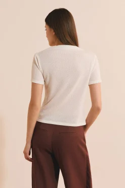 Top texturé détail drappé