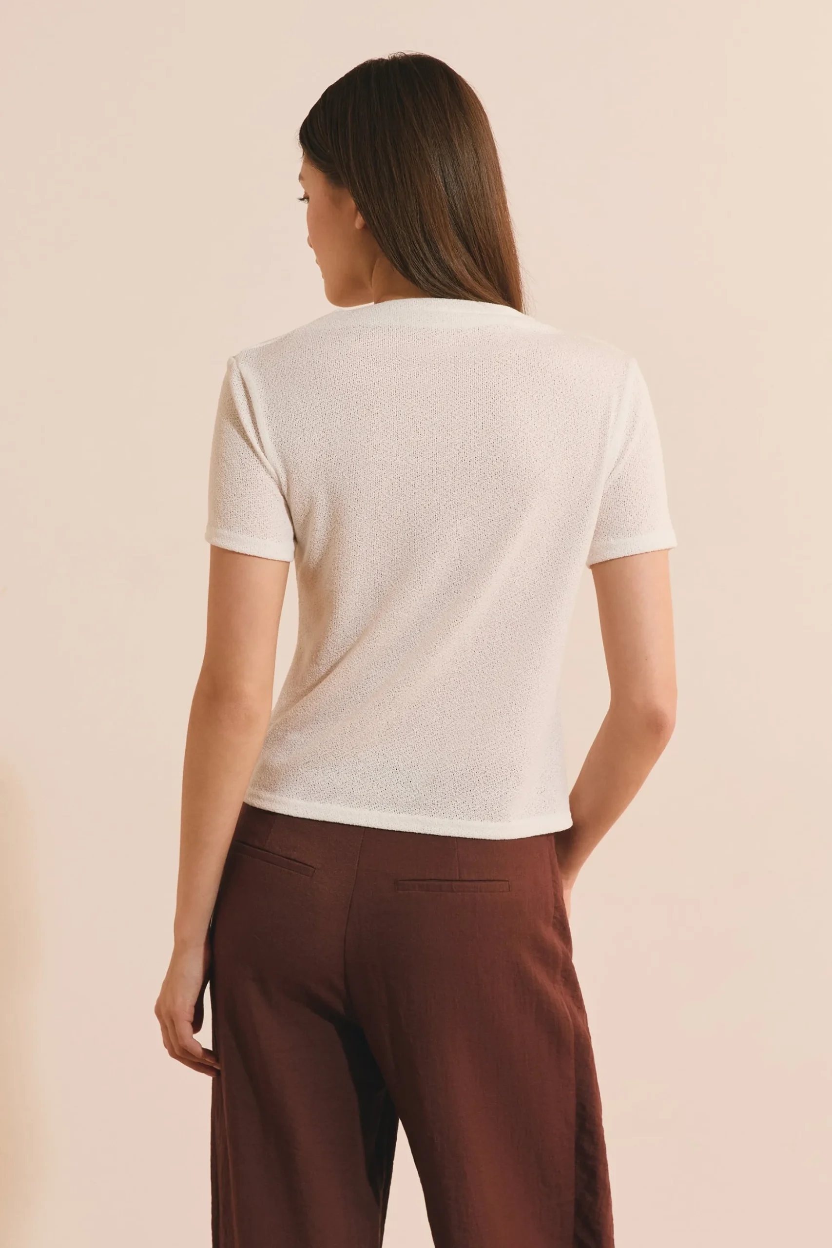 Top texturé détail drappé
