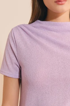 Top texturé détail drappé