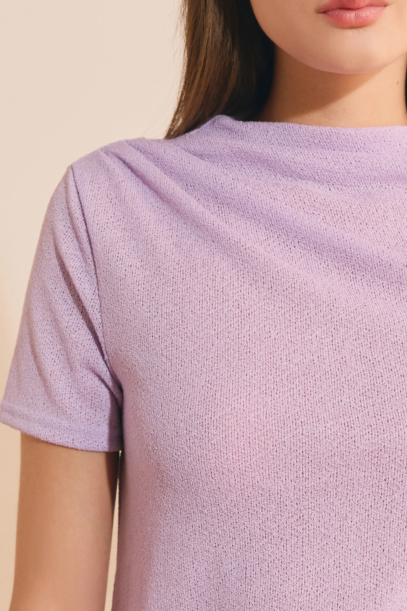 Top texturé détail drappé