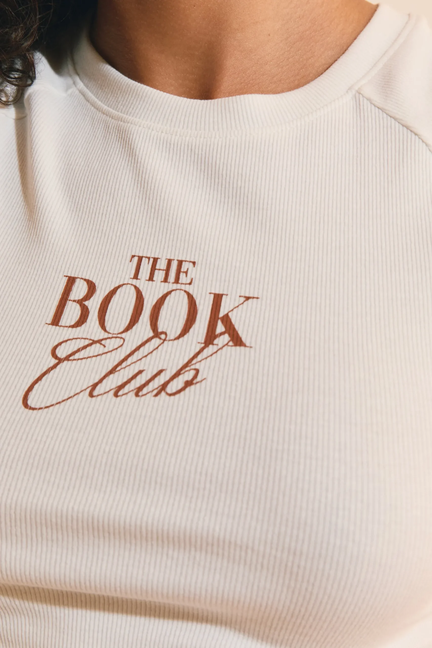 T-shirt avec inscription "the book club" en coton