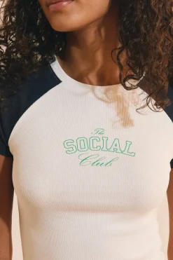 T-shirt avec inscription "the social club" en coton