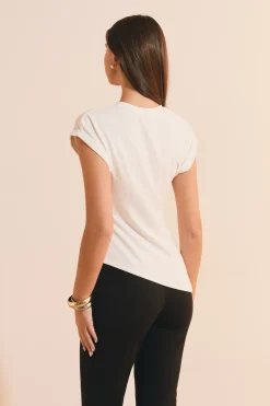 T-shirt avec liens noués sur le côté