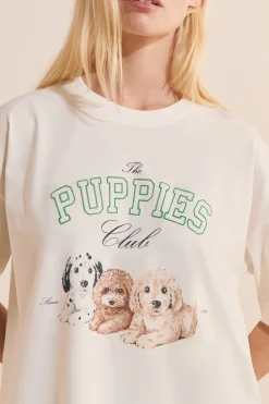 T-shirt avec motifs chiens en coton